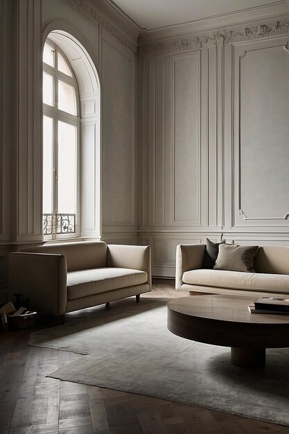 Photo giancarlo valle inspired living room minimal elegance with ionic columns