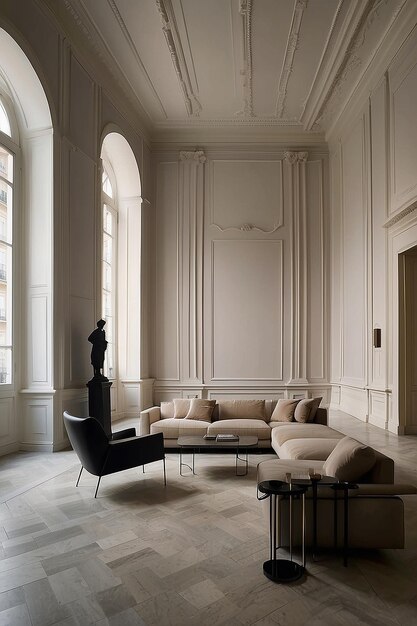 Giancarlo Valle Inspired Living Room Minimal Elegance with Ionic Columns