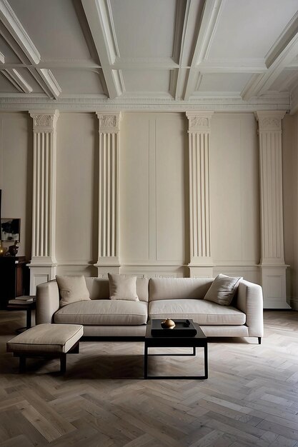 Photo giancarlo valle inspired living room minimal elegance with ionic columns