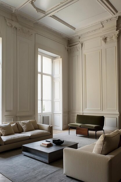 Giancarlo Valle Inspired Living Room Minimal Elegance with Ionic Columns