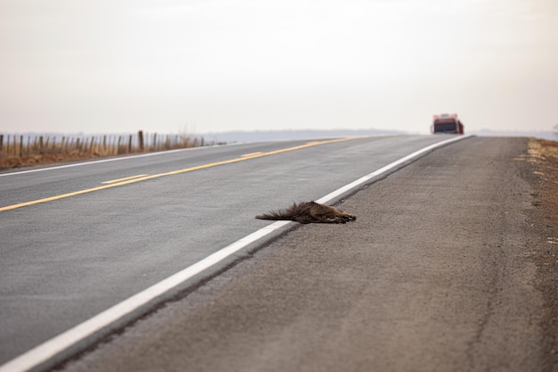 Giant anteater run over illustratief van de thema's run over fauna of run over wilde dieren voor bewustmakingscampagnes