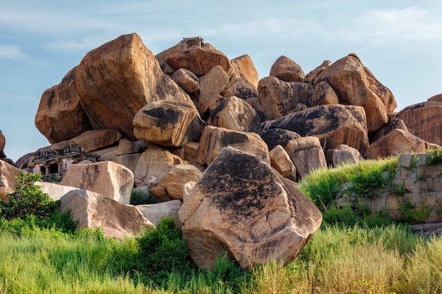 Giant boulders in hampi karnataka india