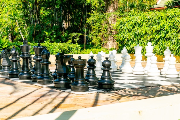 giant chess on outdoor playground