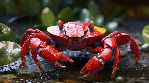 Giant crab marine animal protection tourist concept for advertising and restaurant menu