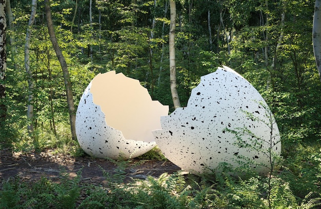 Giant egg in the forest