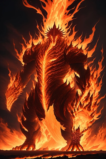 Photo giant fire demon