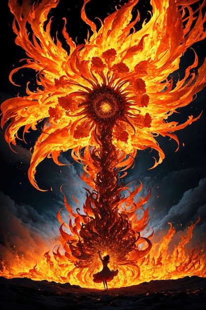 Giant fire flower