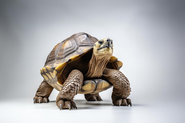 giant galapagos tortoise on white background