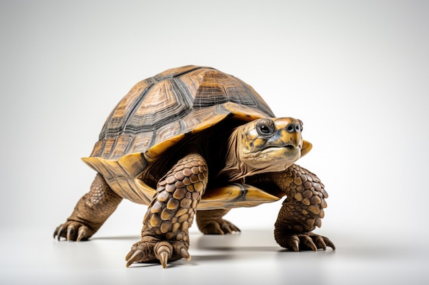 giant galapagos tortoise on white background