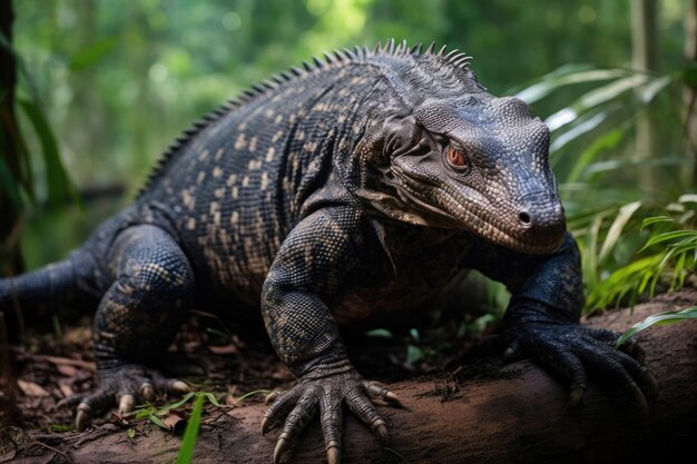 Гигантский индонезийский варан Varanus komodoensis в дикой природе