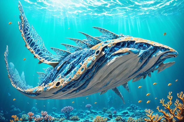 Giant marine creature underwater