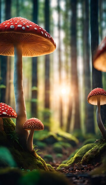 Giant Mushroom Forest scape Fantasy Wallpaper