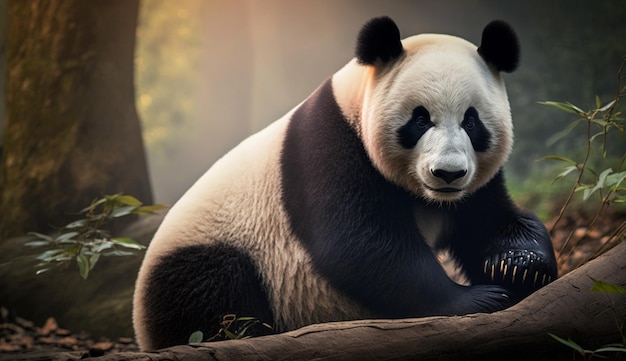 Giant panda bear clipart transparent Ai generated art