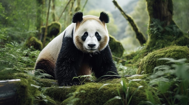 Giant panda in the wild