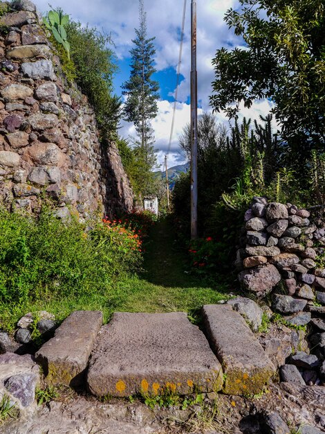 Giant platforms in the town of Yucay Sacred Valley of the Incas Cusco