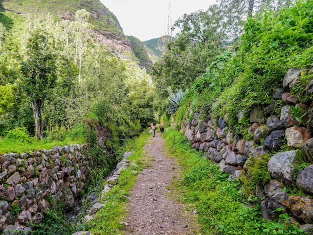 Giant platforms in the town of Yucay Sacred Valley of the Incas Cusco