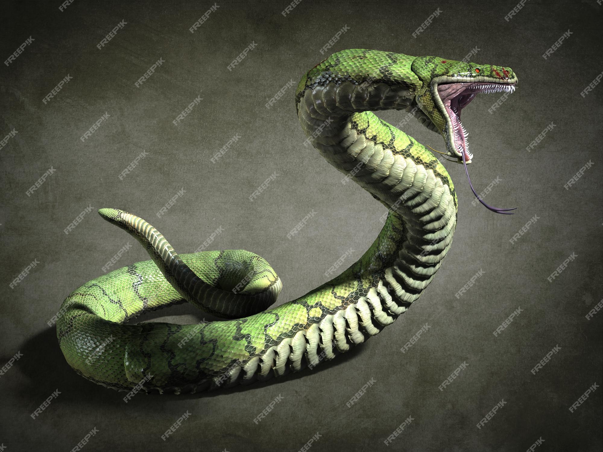 Premium Photo  A giant predatory snake. 3d illustrations