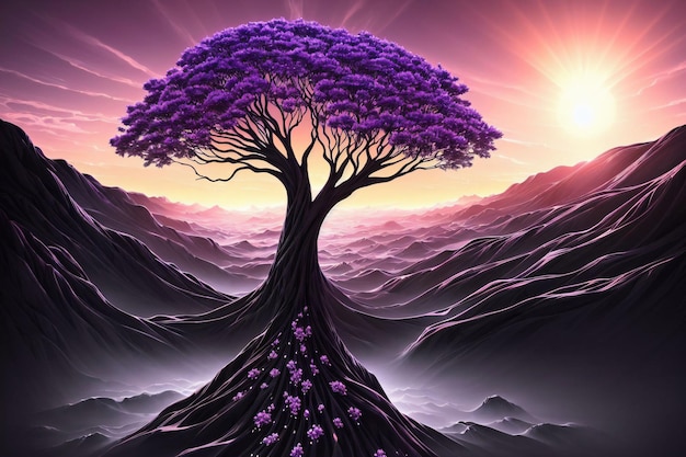 Photo giant purple tree