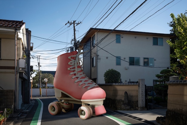 Giant rollerskate in everyday life