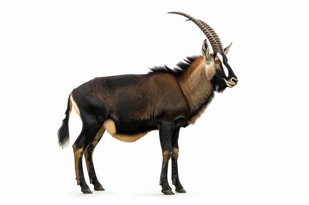 Photo giant sable antelope on white background