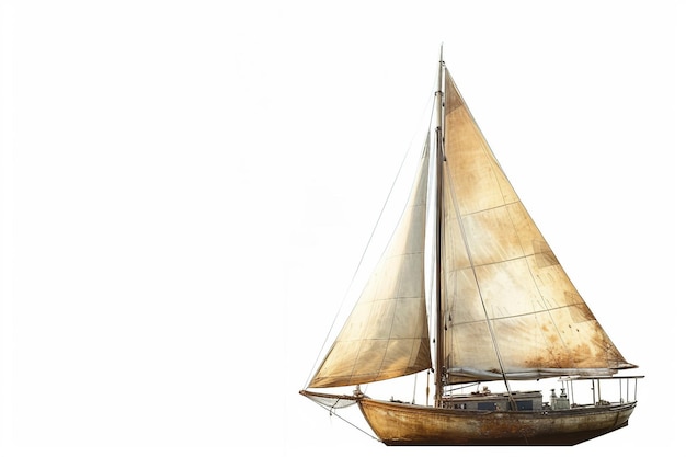 Giant Sailing Boat Isolated on a White Background