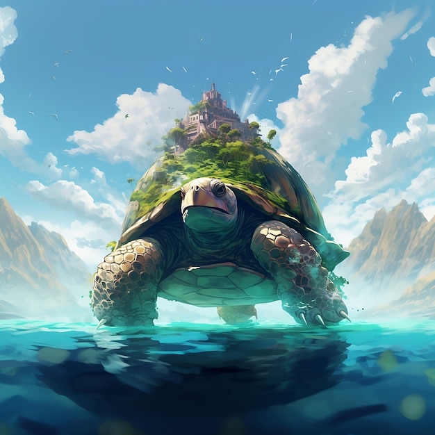 Giant turtle island