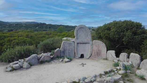 Photo giants grave of sena e thomes built during the bronze age by the nuragic civilization dorgali