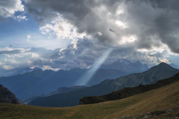 Giau Pass high alpine pass popular travel destination in Dolomites Italy