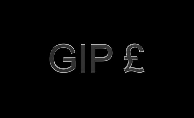 Photo gibraltar pound or gip currency symbol of gibraltar made with glass 3d illustration 3d rendering