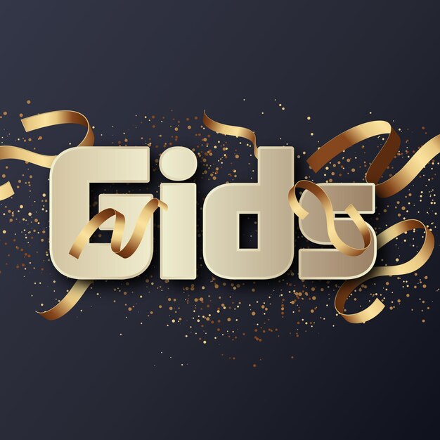 Gids Text effect Gold JPG attractive background card photo