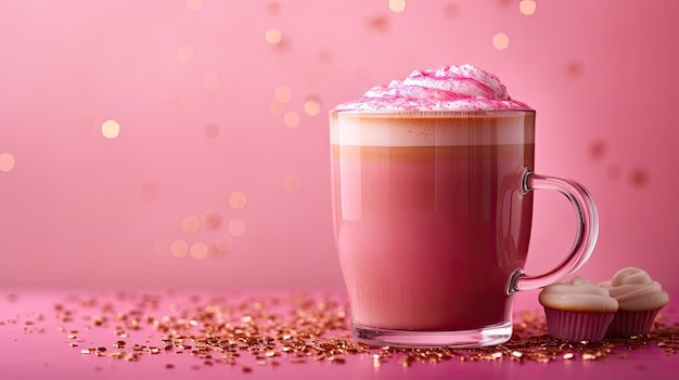 Giet roze koffie.