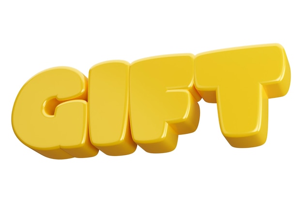 Gift 3d word text