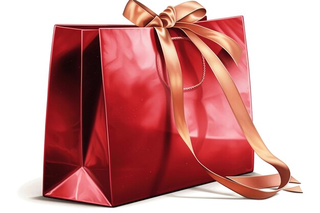 Photo gift bag isolated on white background generated by ai