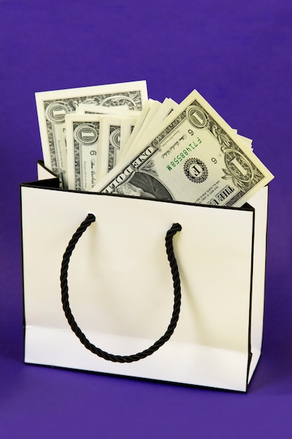 Gift bag with money.