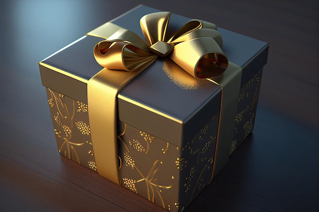 Gift box 3d illustration Generative AI