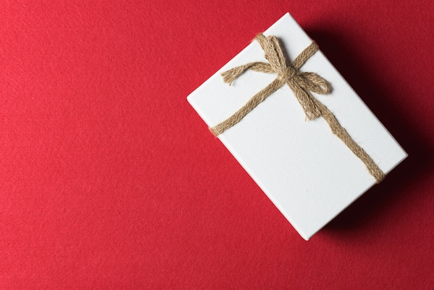 Gift box  on a blue background.