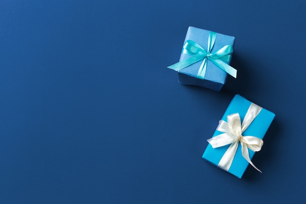 Gift box on classic blue