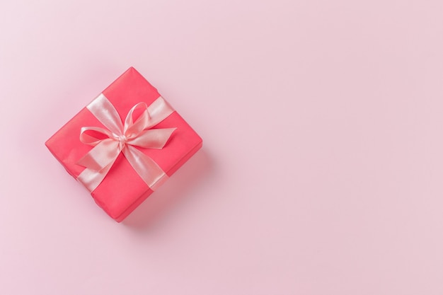 Gift box on color background