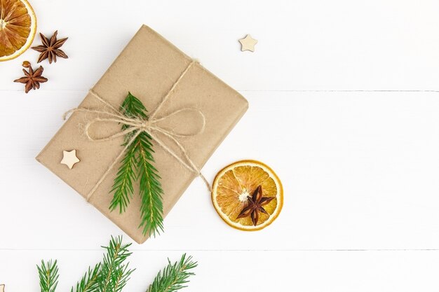 Gift box and dry oranges