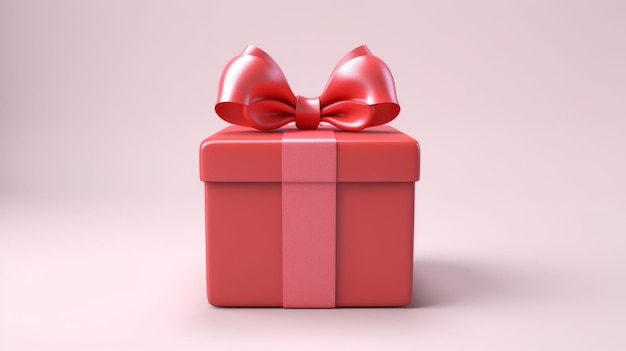 Gift box isolated with ribbon Valentine Christmas Boxing love romance and celebration concept