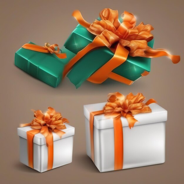 Gift Box Oranje Kleur 3D