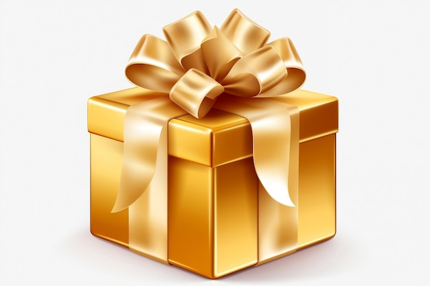 Gift box on white background Generative Ai