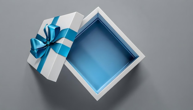 gift box with blue ribbon