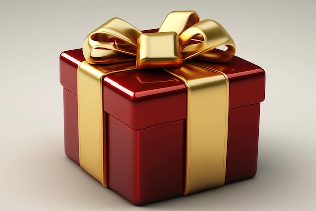 Gift box with a bow A gift with a tied ribbon Generative Ai