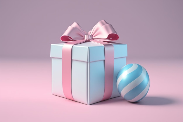 Gift box with a bow A gift with a tied ribbon Generative Ai