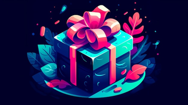 Gift box with bow isolated generative AI