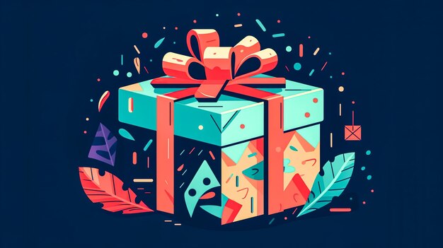 Gift box with bow isolated generative AI