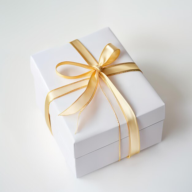 Gift box with bow isolated on white