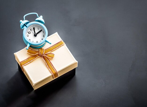 gift box with clock red