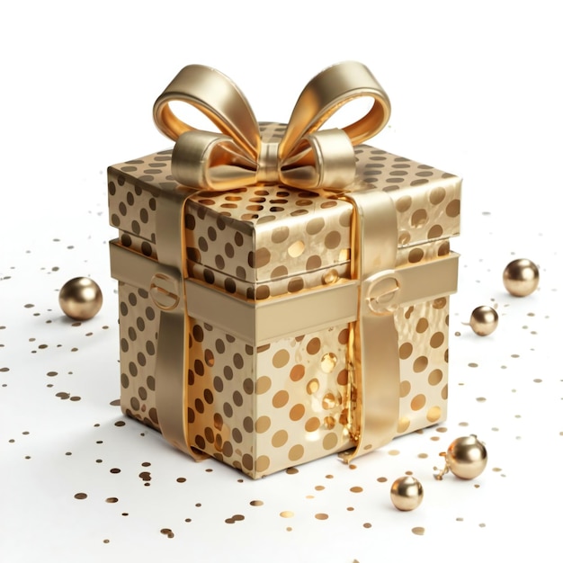 gift box with golden ribbon